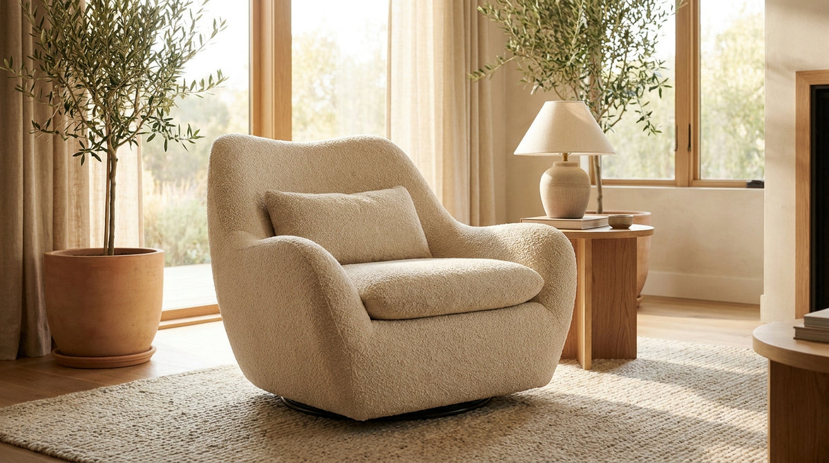 Le fauteuil pivotant design : confort et style organique
