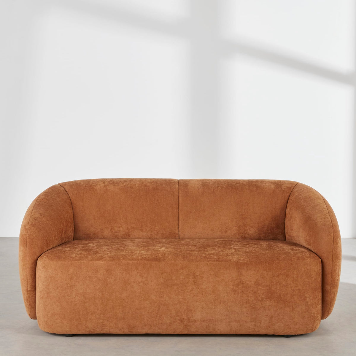 Banquette Arrondie Velours 2 Places Marron Cannelle - Bun