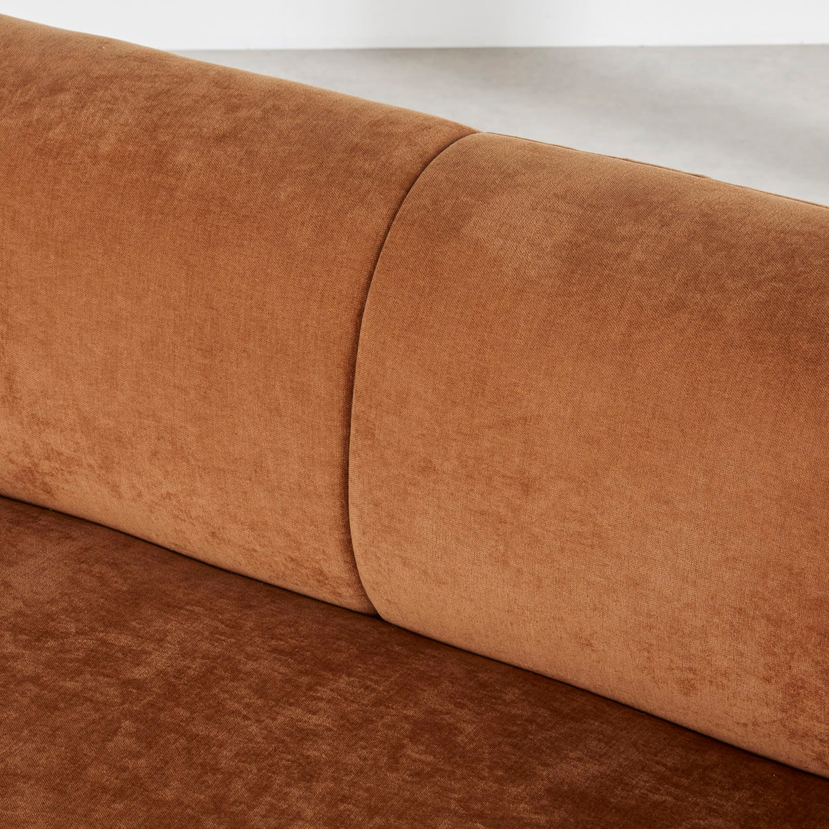 Banquette Arrondie Velours 2 Places Marron Cannelle - Bun