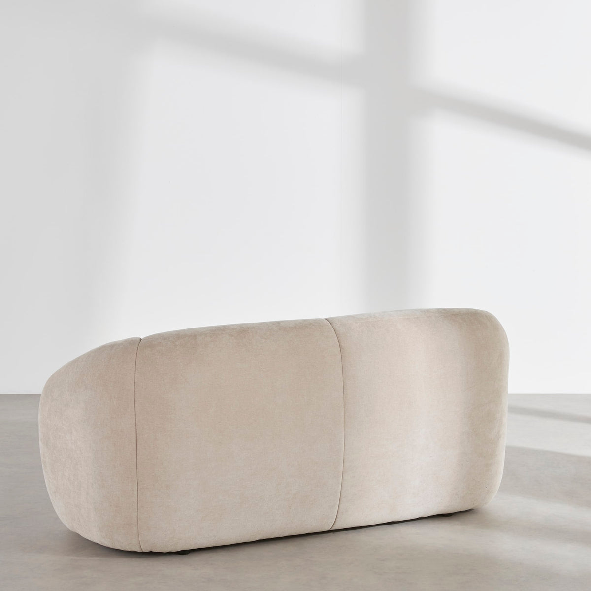 Banquette Arrondie Velours 2 Places Beige - Bun