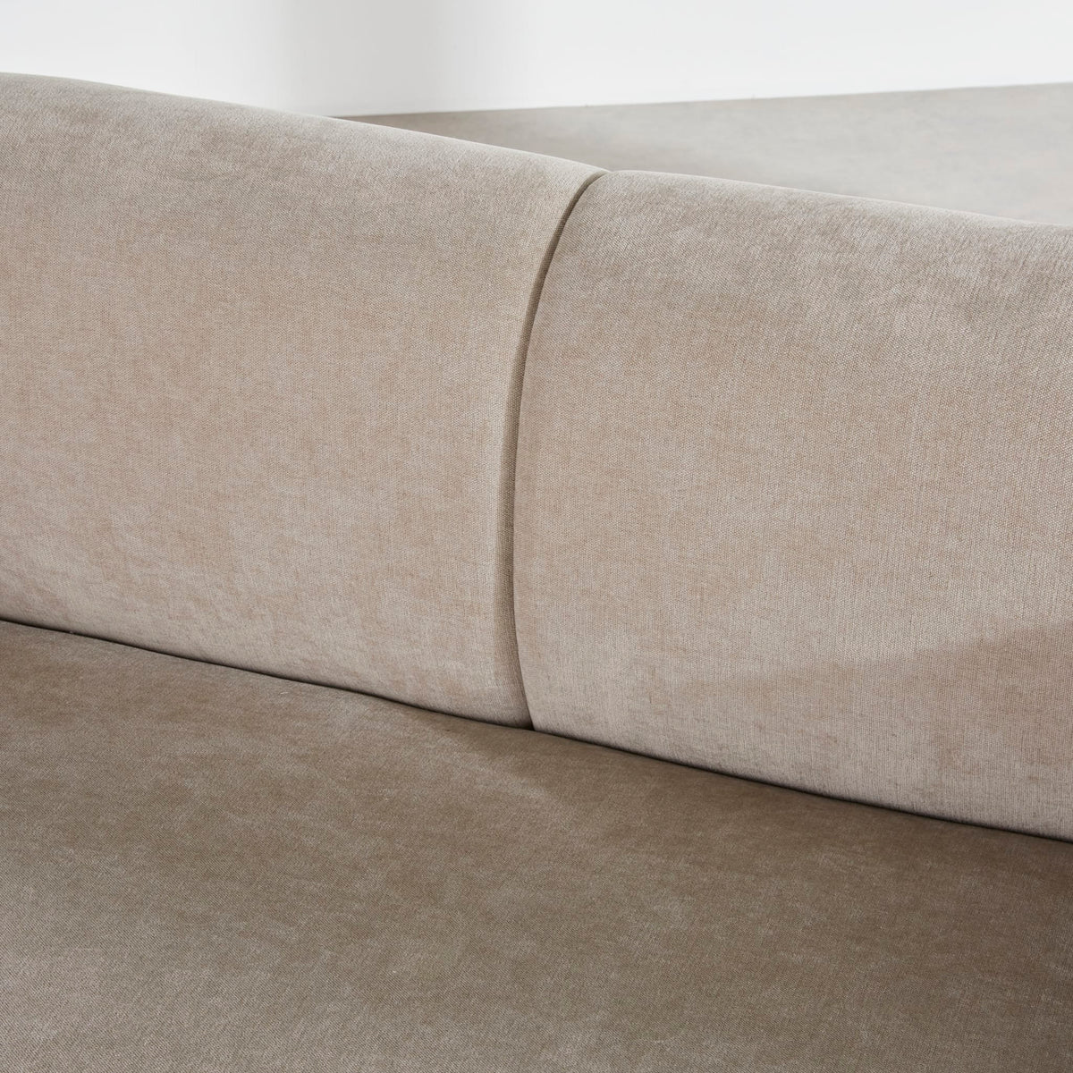 Banquette Arrondie Velours 2 Places Beige - Bun