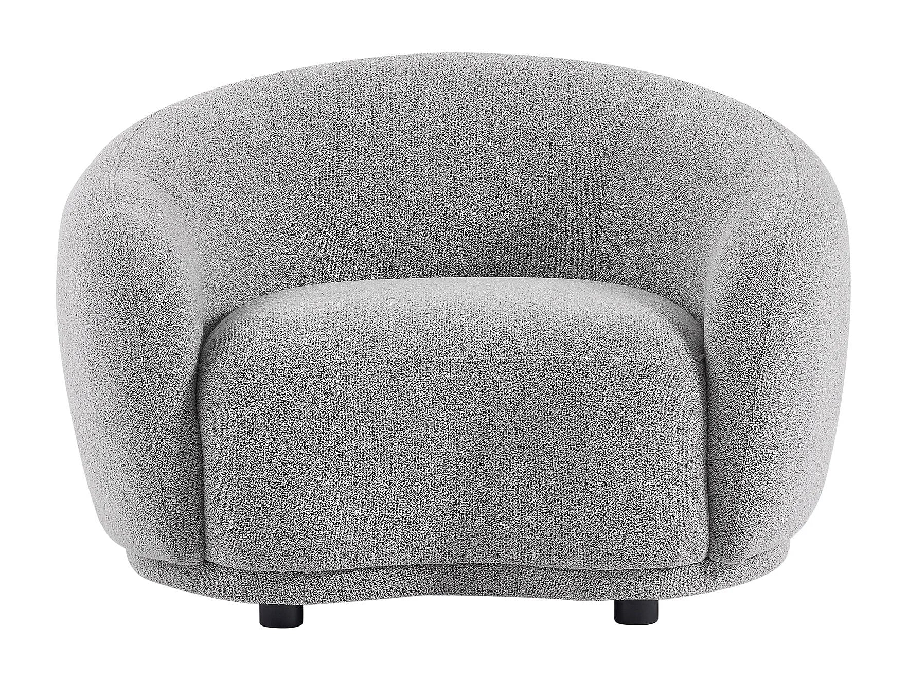 Fauteuil Arrondi En Tissu Bouclette Gris - BOVANA