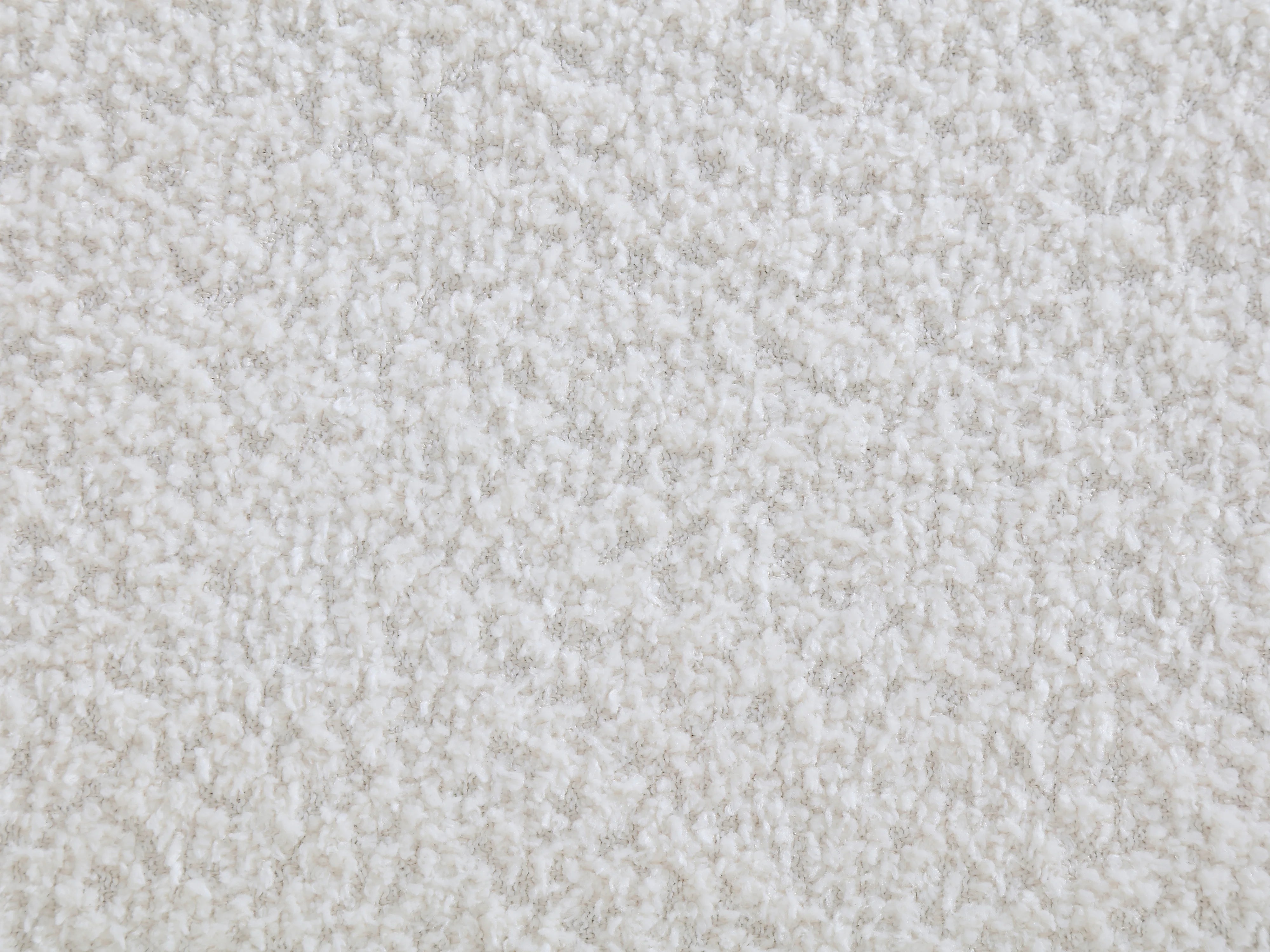 Canapé Arrondi D'Angle Gauche En Tissu Bouclette Blanc - LAPIOTA