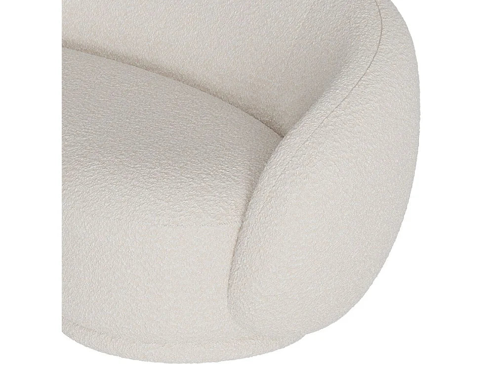 Canapé Arrondi 3 Places En Tissu Bouclé Blanc - NOVA