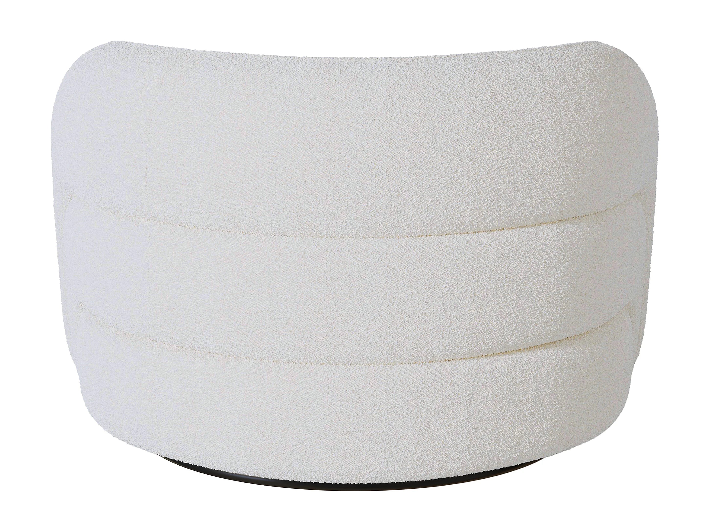 Fauteuil Arrondi Pivotant En Tissu Bouclette Blanc - LAPIOTA