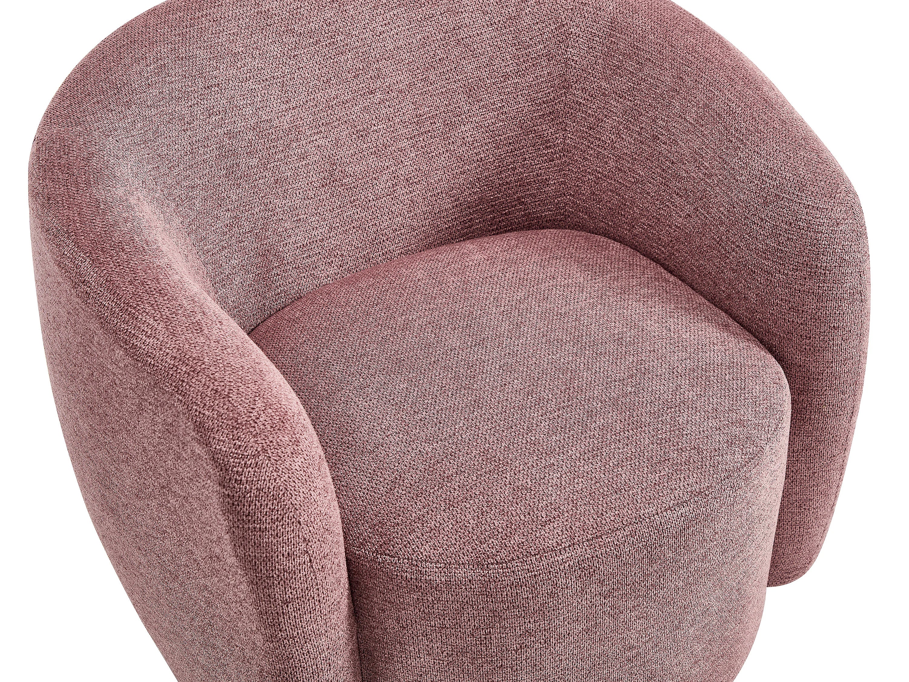 Fauteuil Arrondi En Tissu Texturé Rouge - VEREIDE