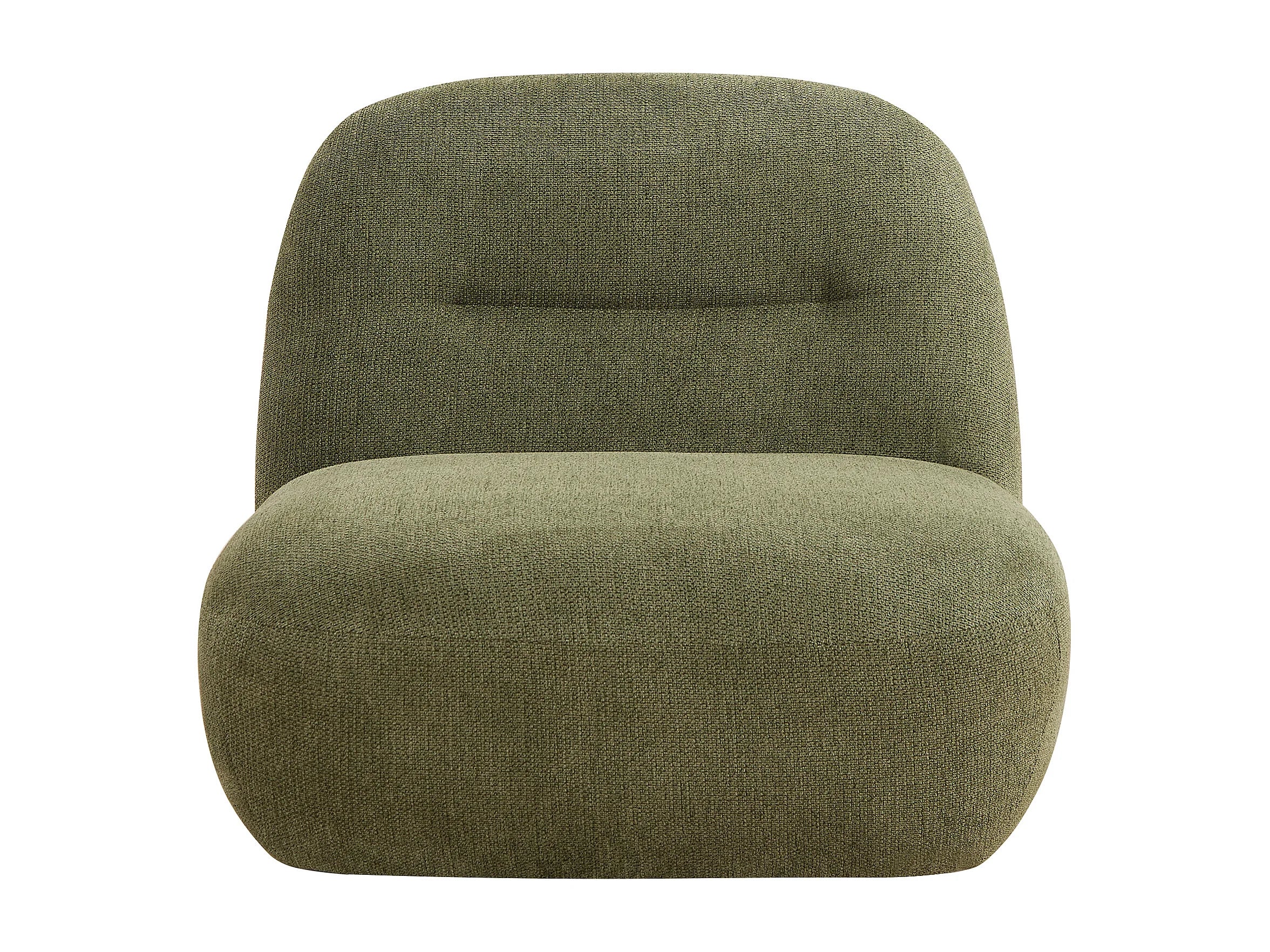 Fauteuil Arrondi Pivotant En Tissu Texturé Vert - POZETI
