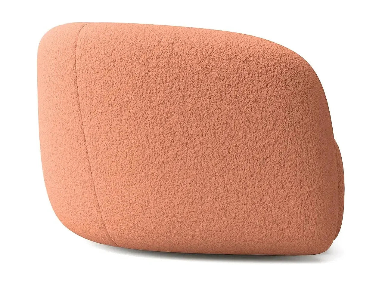 Canapé Arrondi Droit En Tissu Bouclette 3 Places Terracotta - BAHIA