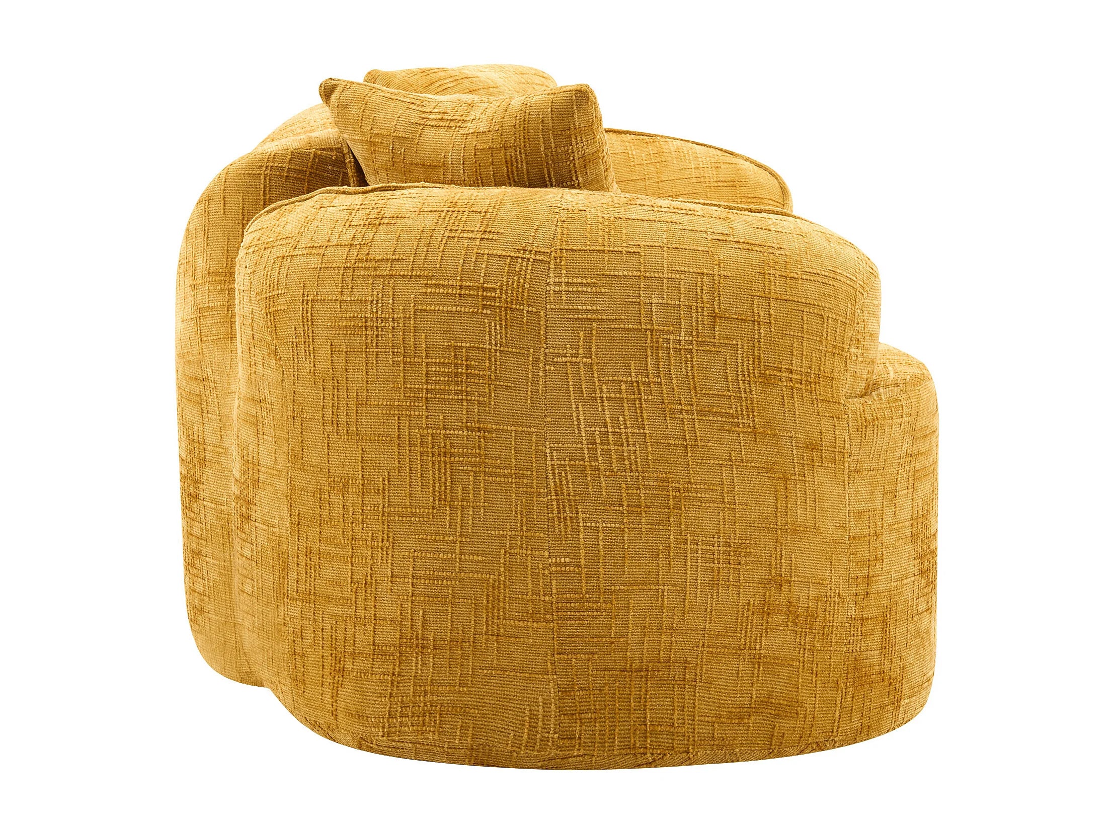 Canapé Arrondi 2 Places Design Courbe Jaune Moutarde