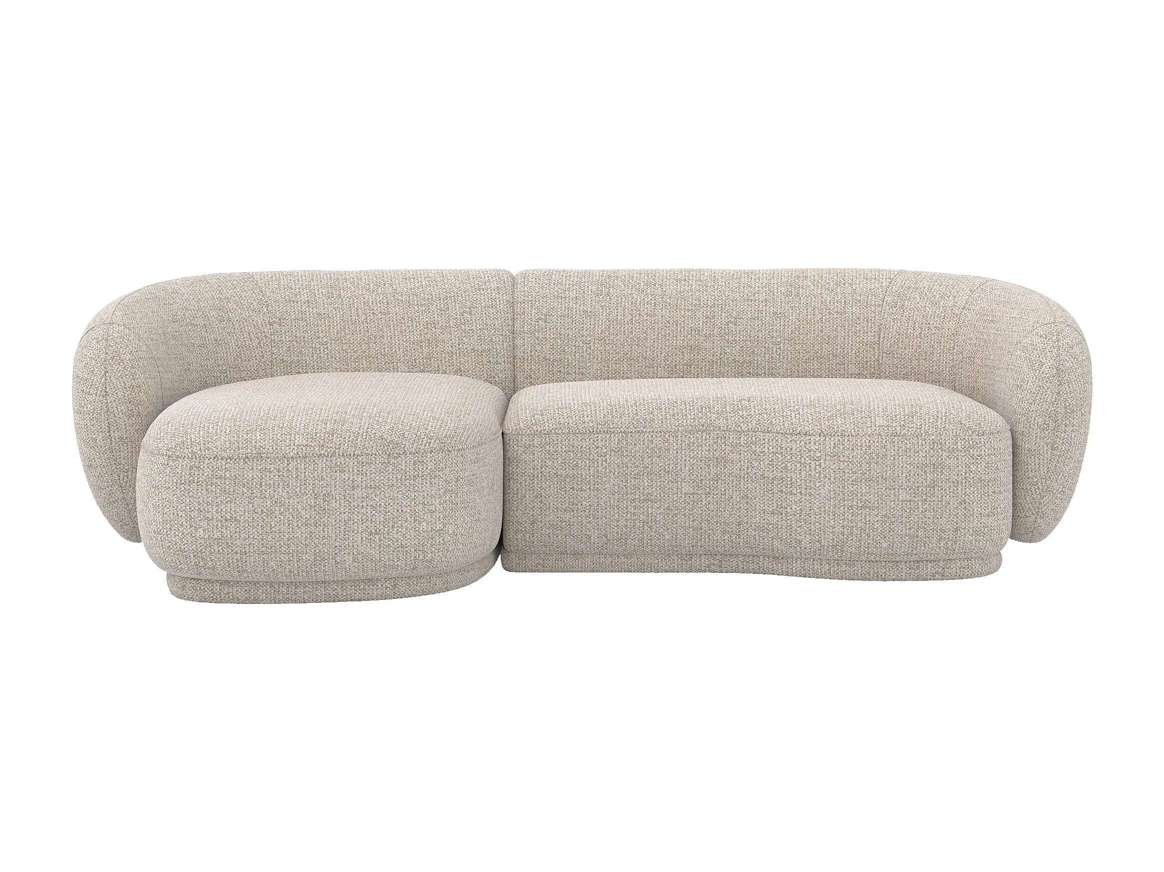 Canapé Arrondi D'Angle Modulable 4 Places Beige Chiné - NOVA