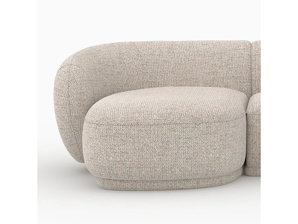 Canapé Arrondi D'Angle Modulable 4 Places Beige Chiné - NOVA