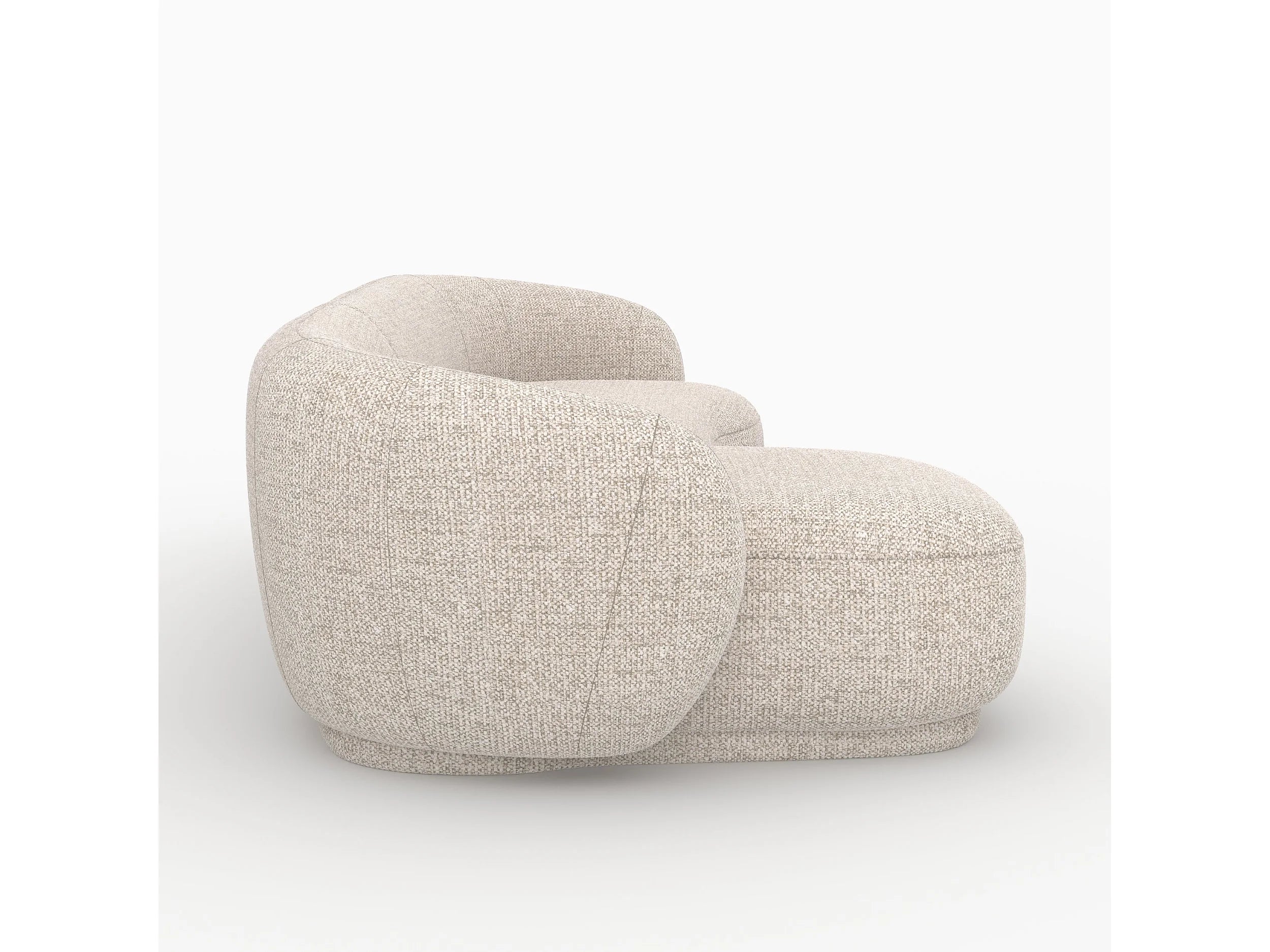 Canapé Arrondi D'Angle Modulable 4 Places Beige Chiné - NOVA