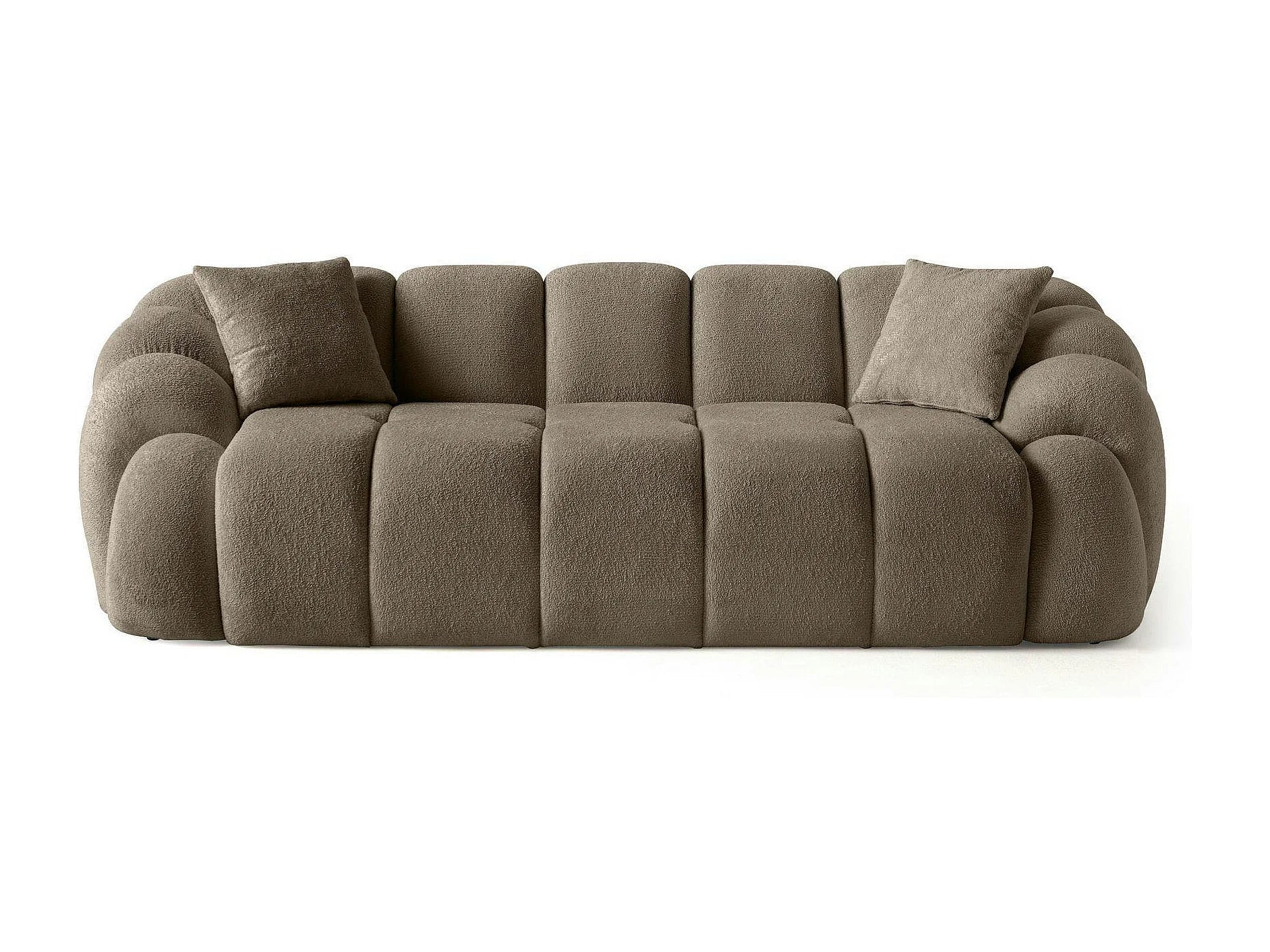 Canapé Arrondi 3 Places Taupe Design - ONDA