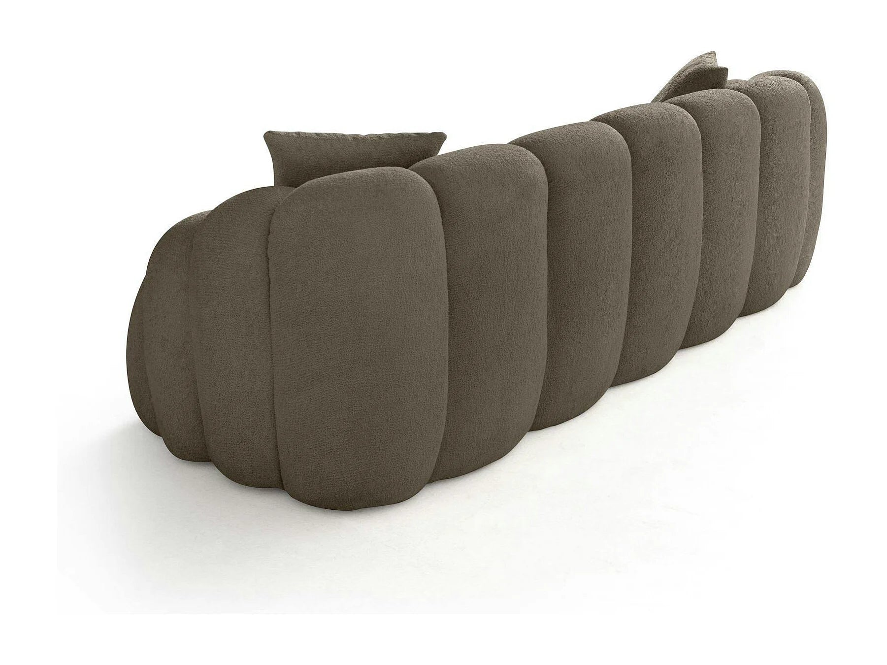 Canapé Arrondi 3 Places Taupe Design - ONDA