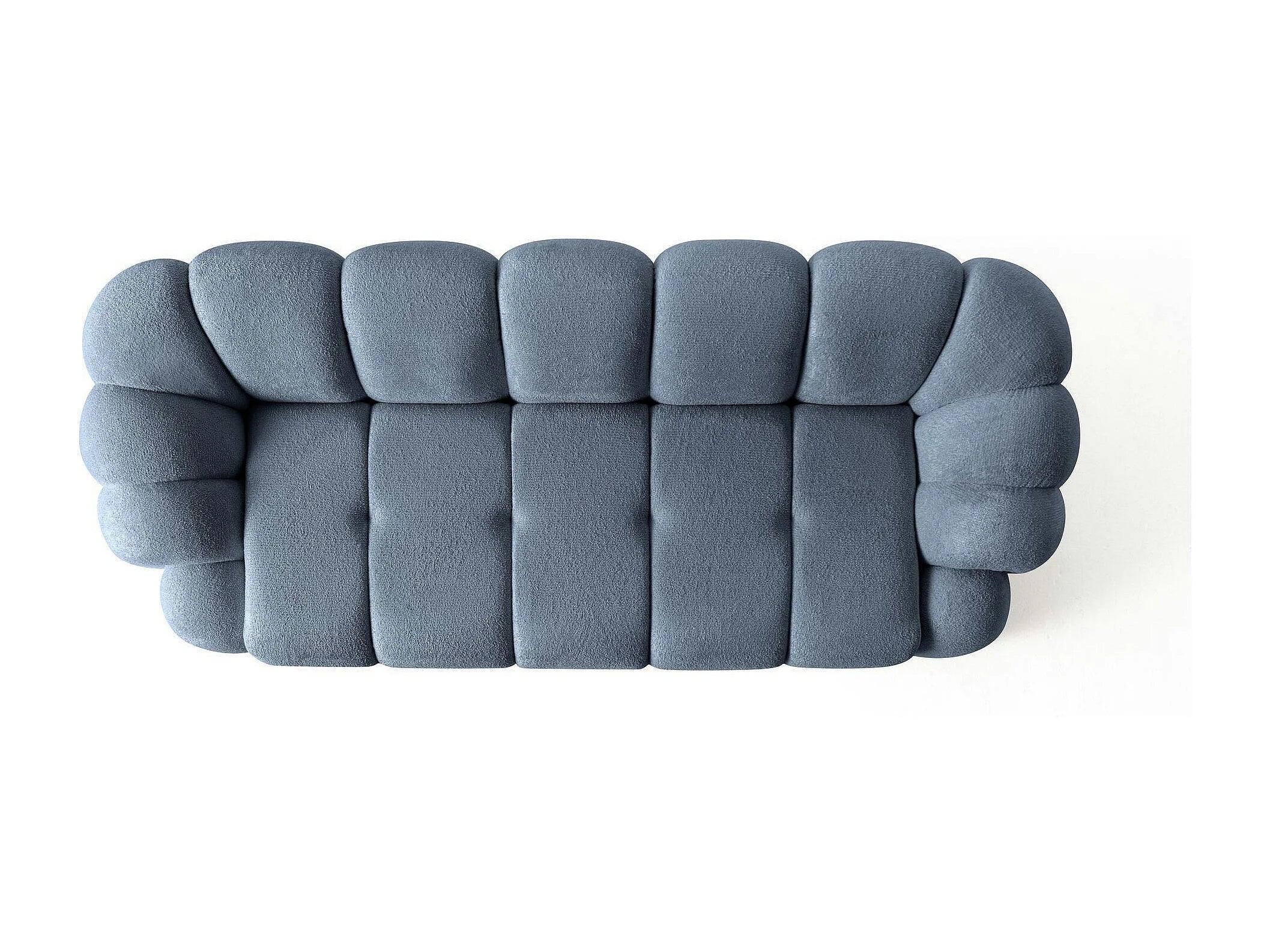 Canapé Arrondi 3 Places Bleu Design - ONDA