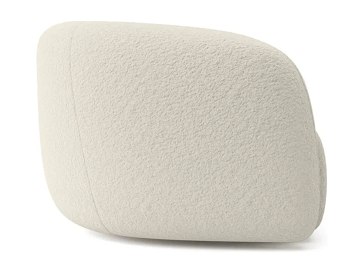 Canapé Arrondi Droit Tissu Bouclette 2 Places Beige - BAHIA
