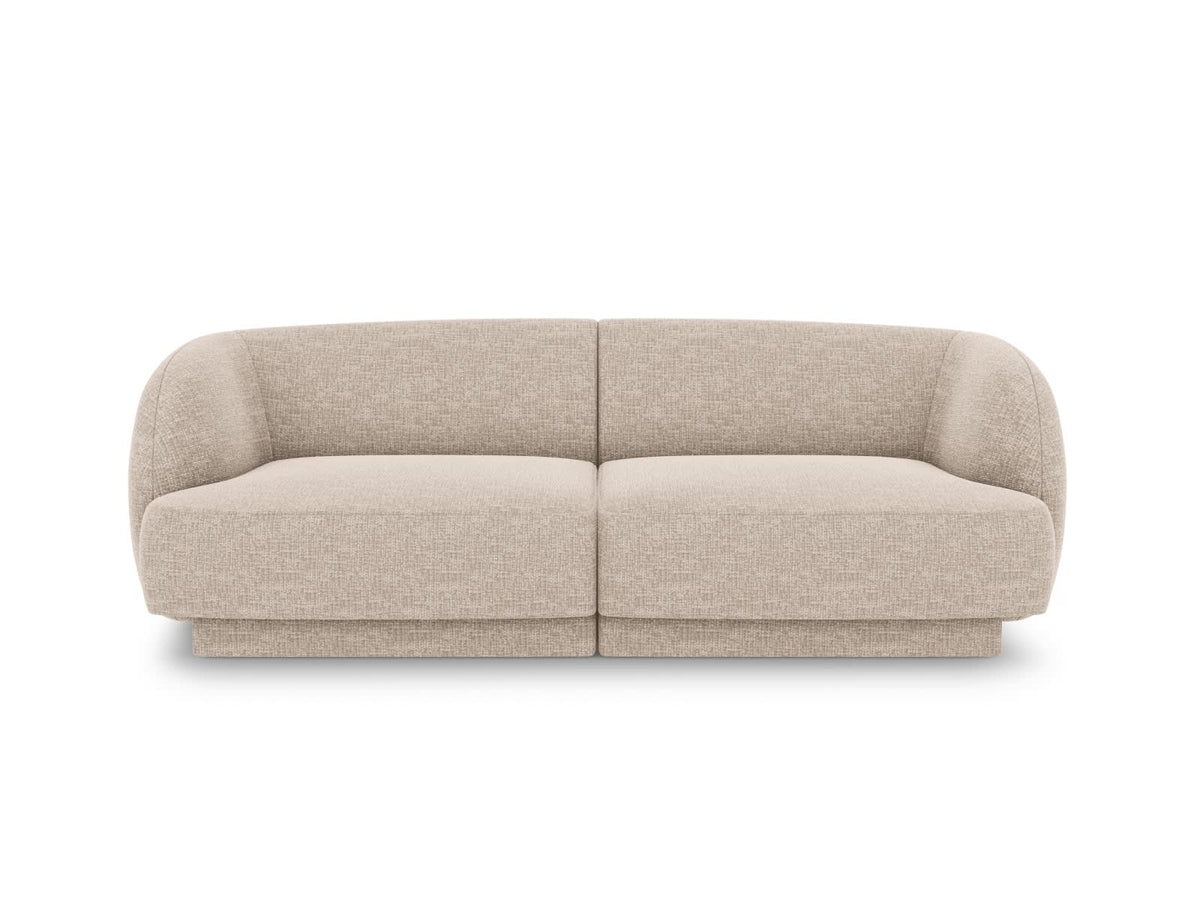 Canapé Arrondi Tissu Chenille 2 Places Beige - Miley