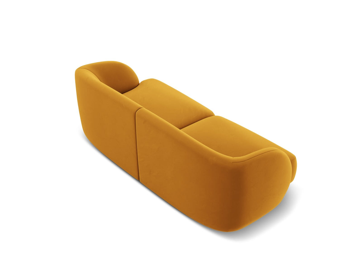 Canapé Arrondi Velours 2 Places Jaune - Miley
