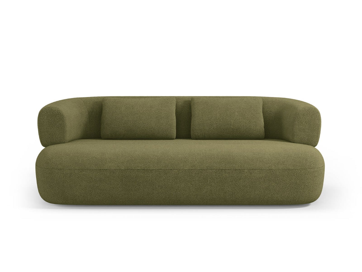 Canapé Arrondi Bouclette 3 Places Vert - Jenny