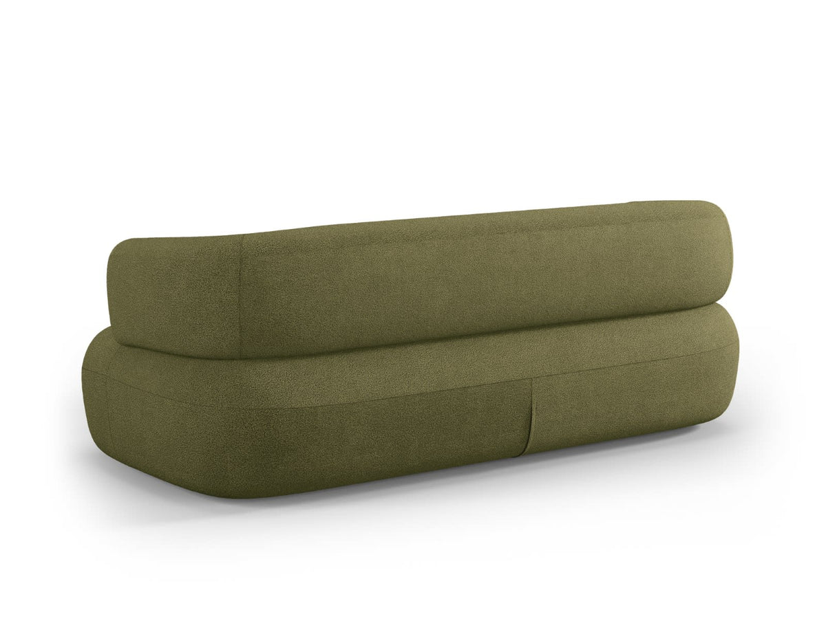 Canapé Arrondi Bouclette 3 Places Vert - Jenny