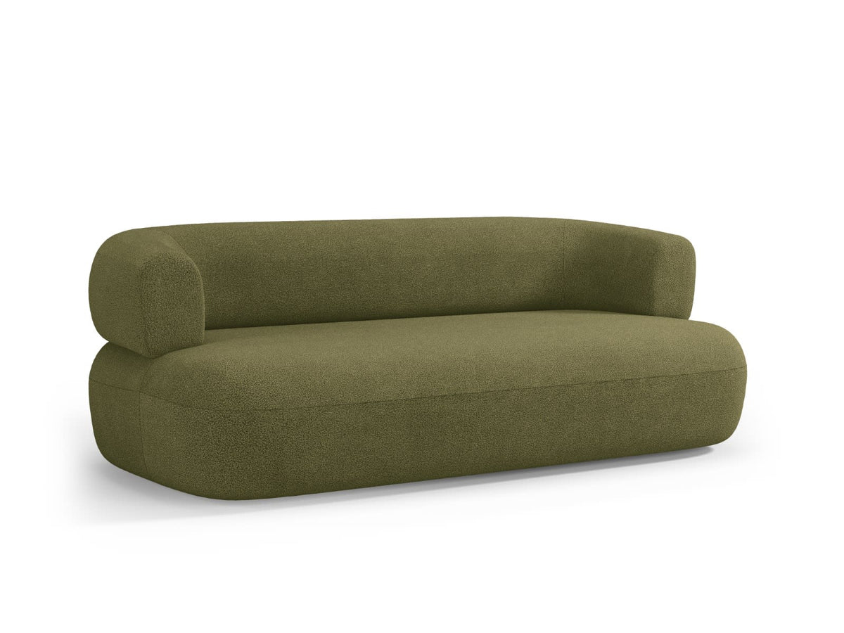 Canapé Arrondi Bouclette 3 Places Vert - Jenny