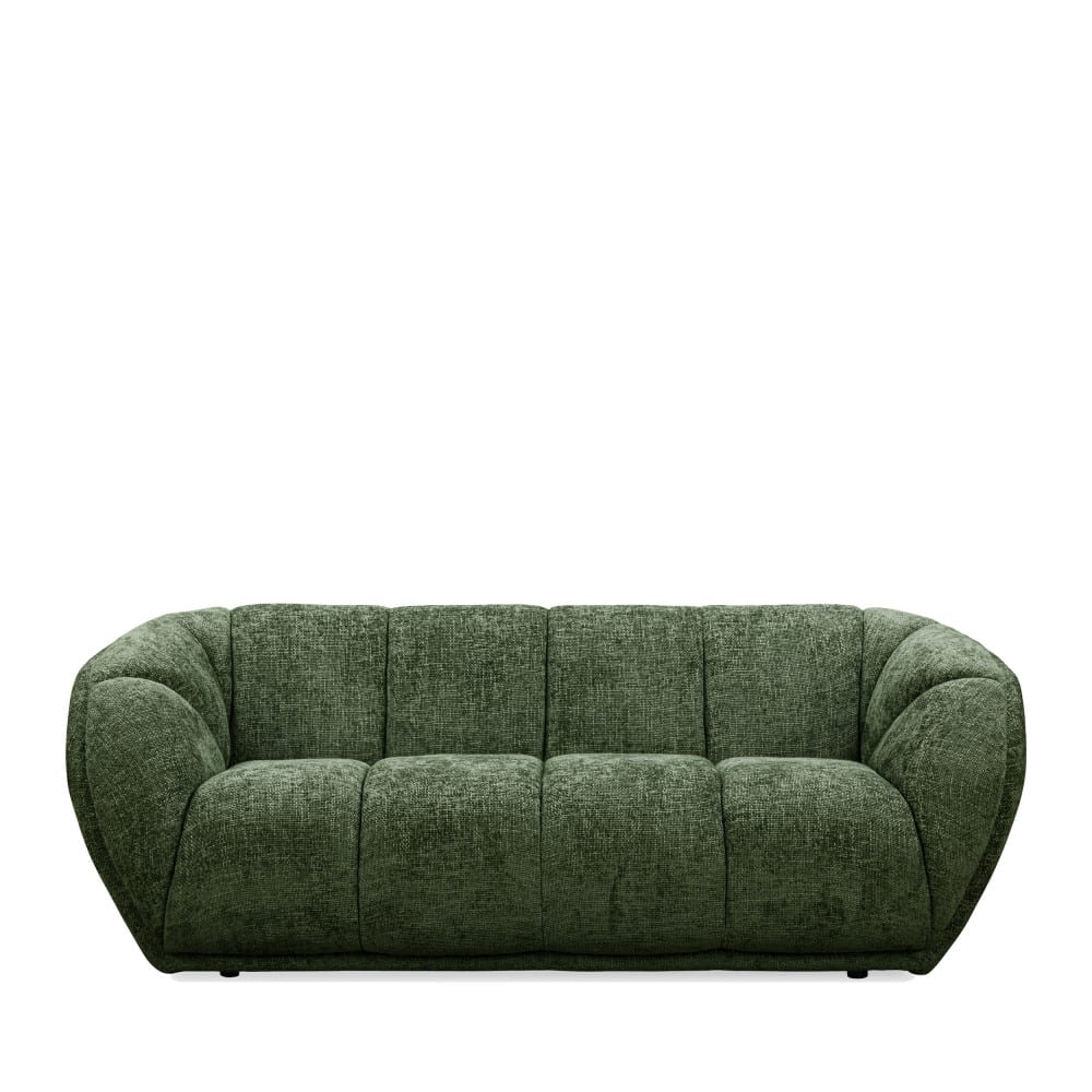 Canapé Arrondi Tissu 3 Places Vert - West