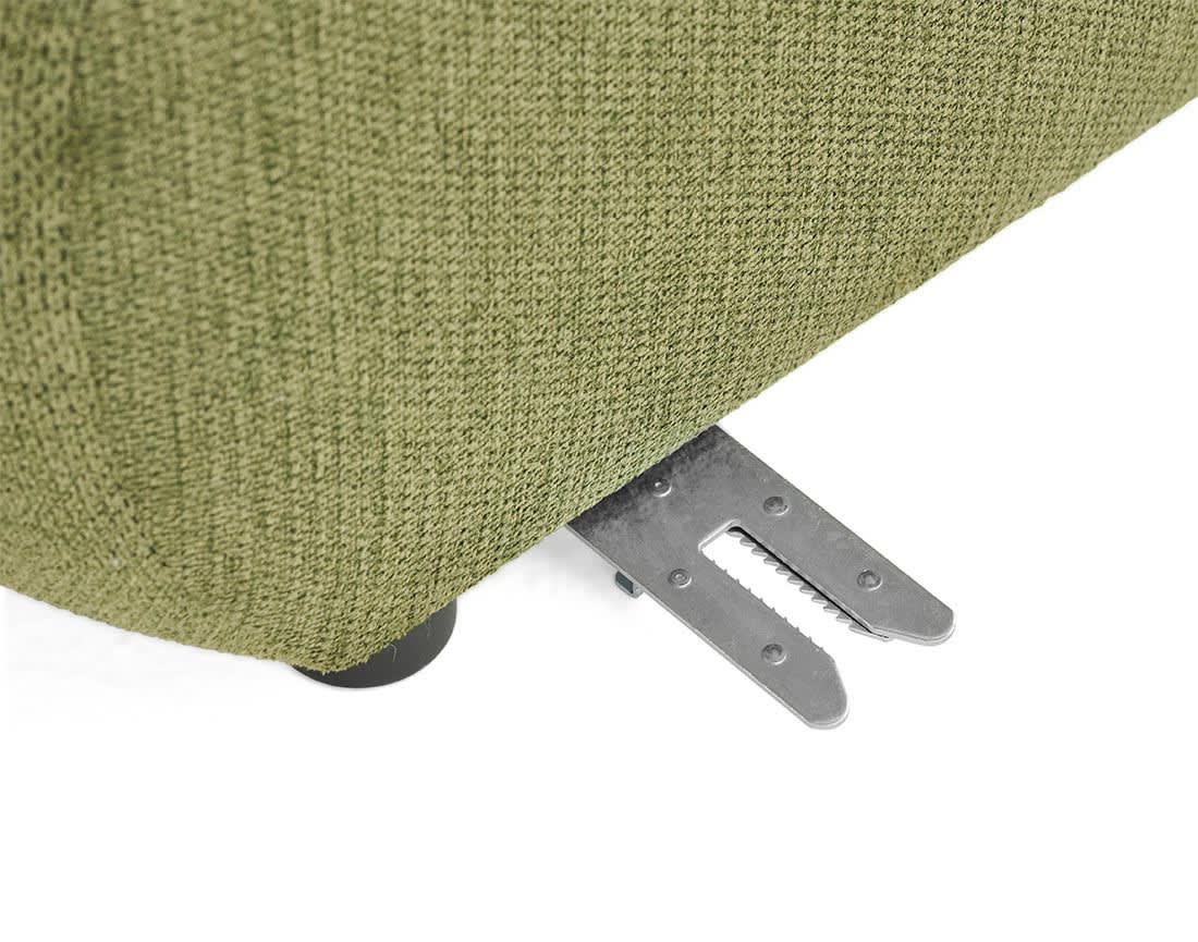 Canapé Modulable Arrondi Tissu Texturé 5 Places Vert Angle Droit - Debbie