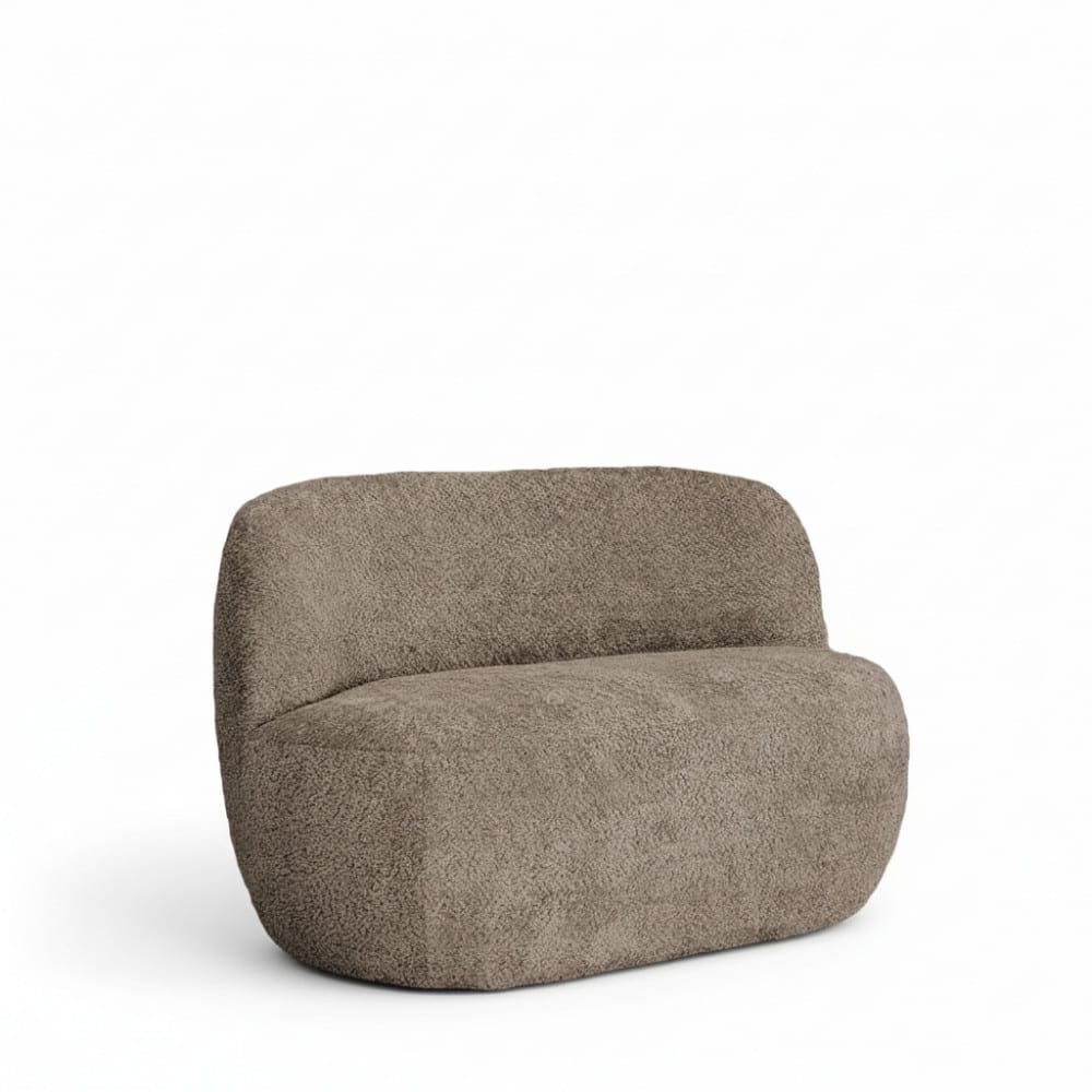 Banquette Arrondie Bouclette 2 Places Taupe - Mo