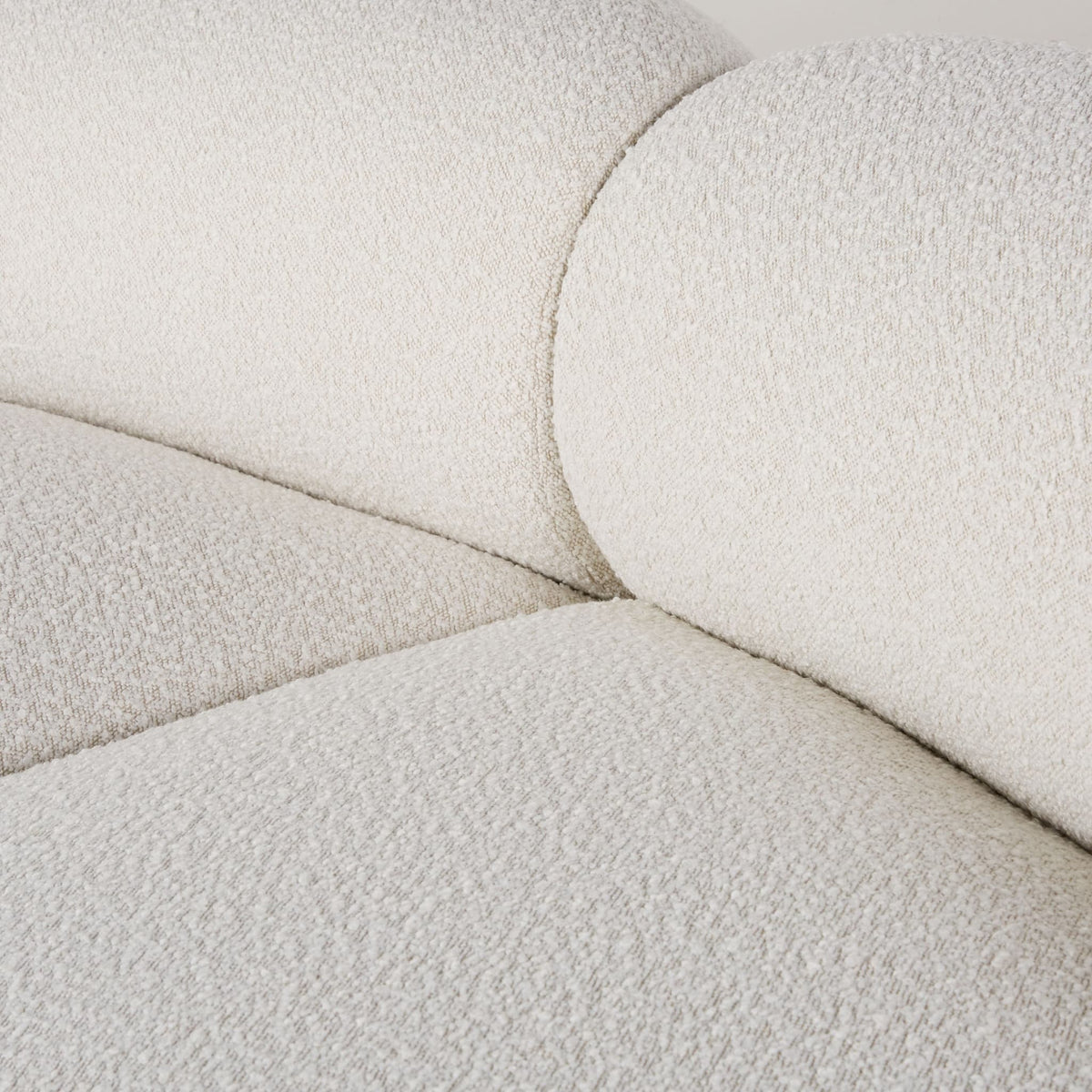 Canapé Arrondi Bouclette 4 Places Beige - Stonic