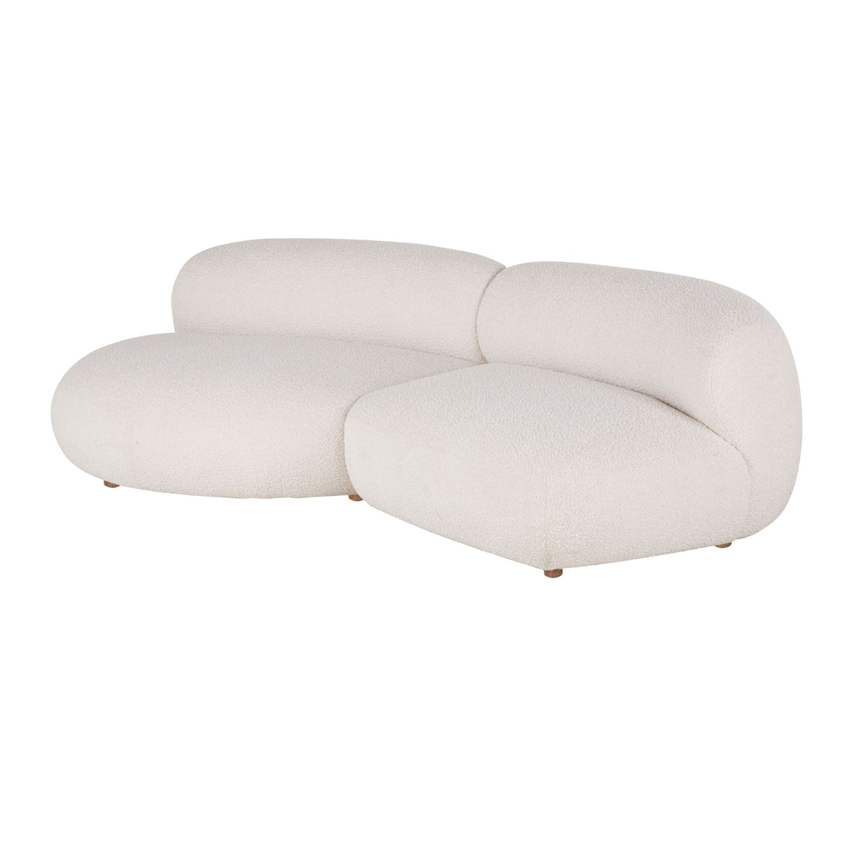 Canapé Arrondi Bouclette 4 Places Beige - Stonic