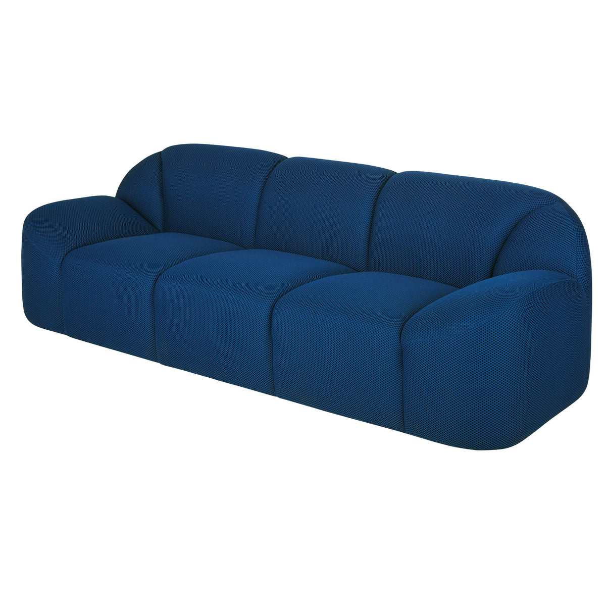 Canapé Arrondi Tissu Mailles 3D 3 Places Bleu - Play