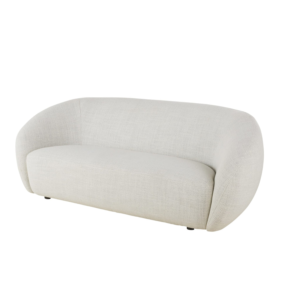 Canapé Arrondi Tissu 3 Places Greige - Mallow
