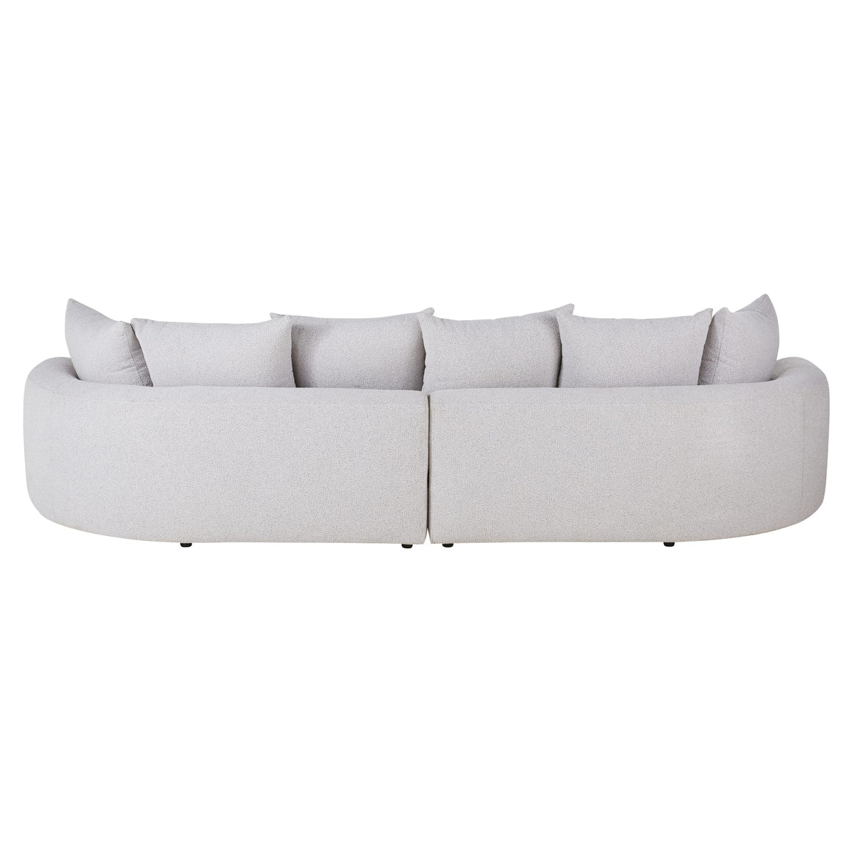 Canapé XL Arrondi Bouclette 7 Places Gris Clair Chiné - Seal