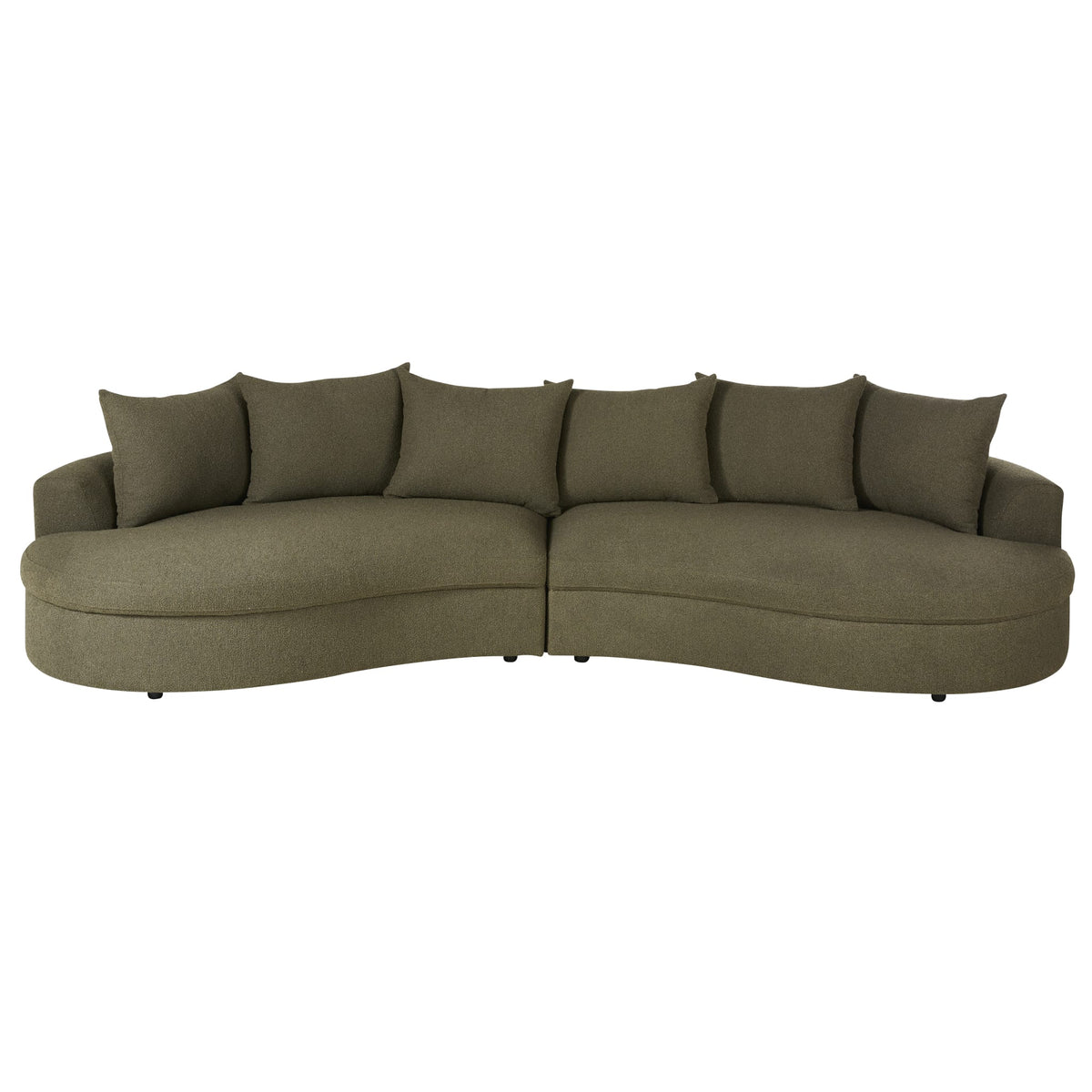 Canapé XL Arrondi Bouclette 7 Places Vert Kaki - Seal