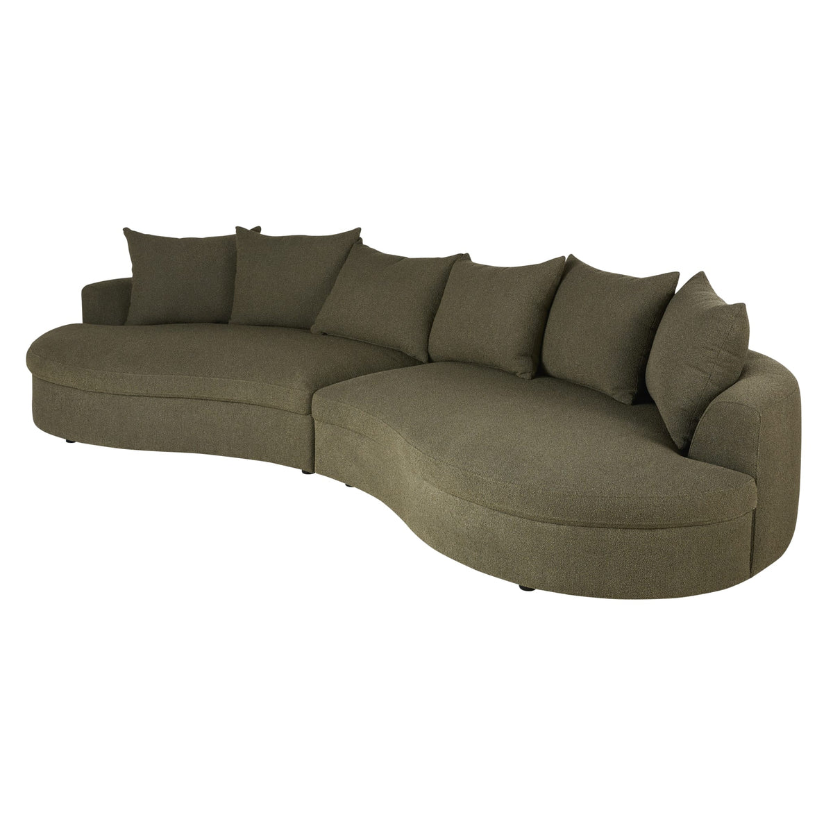 Canapé XL Arrondi Bouclette 7 Places Vert Kaki - Seal