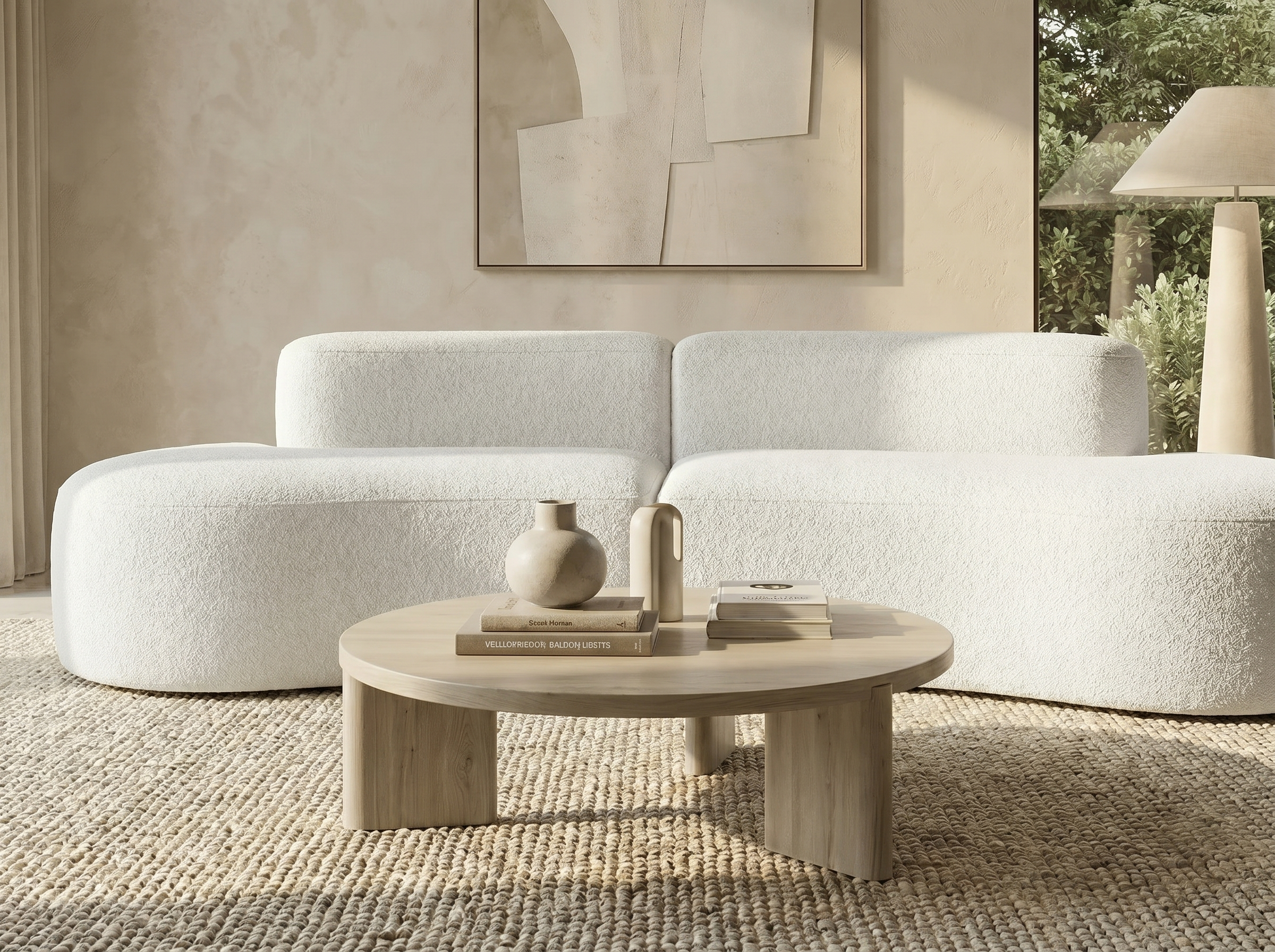 Canapé Arrondi Compressé Blanc - Coco Living