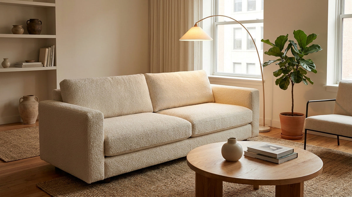 Canapé bouclette 3 places : le format idéal pour les appartements