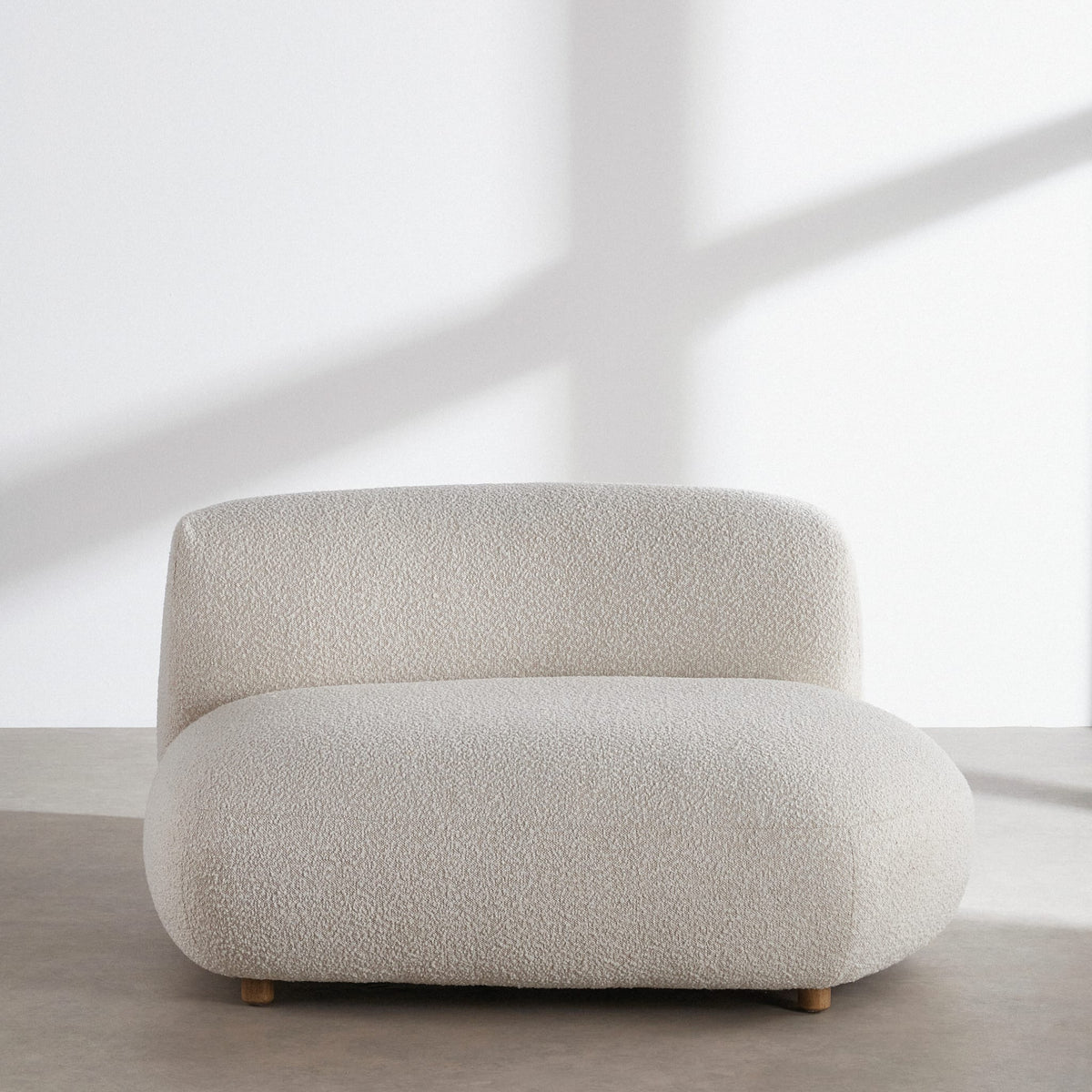 Fauteuil Arrondi Bouclette Beige - Stonic