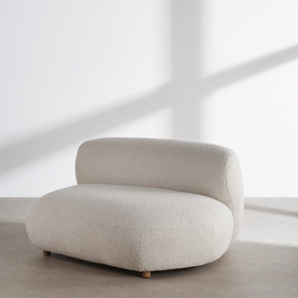 Fauteuil Arrondi Bouclette Beige - Stonic
