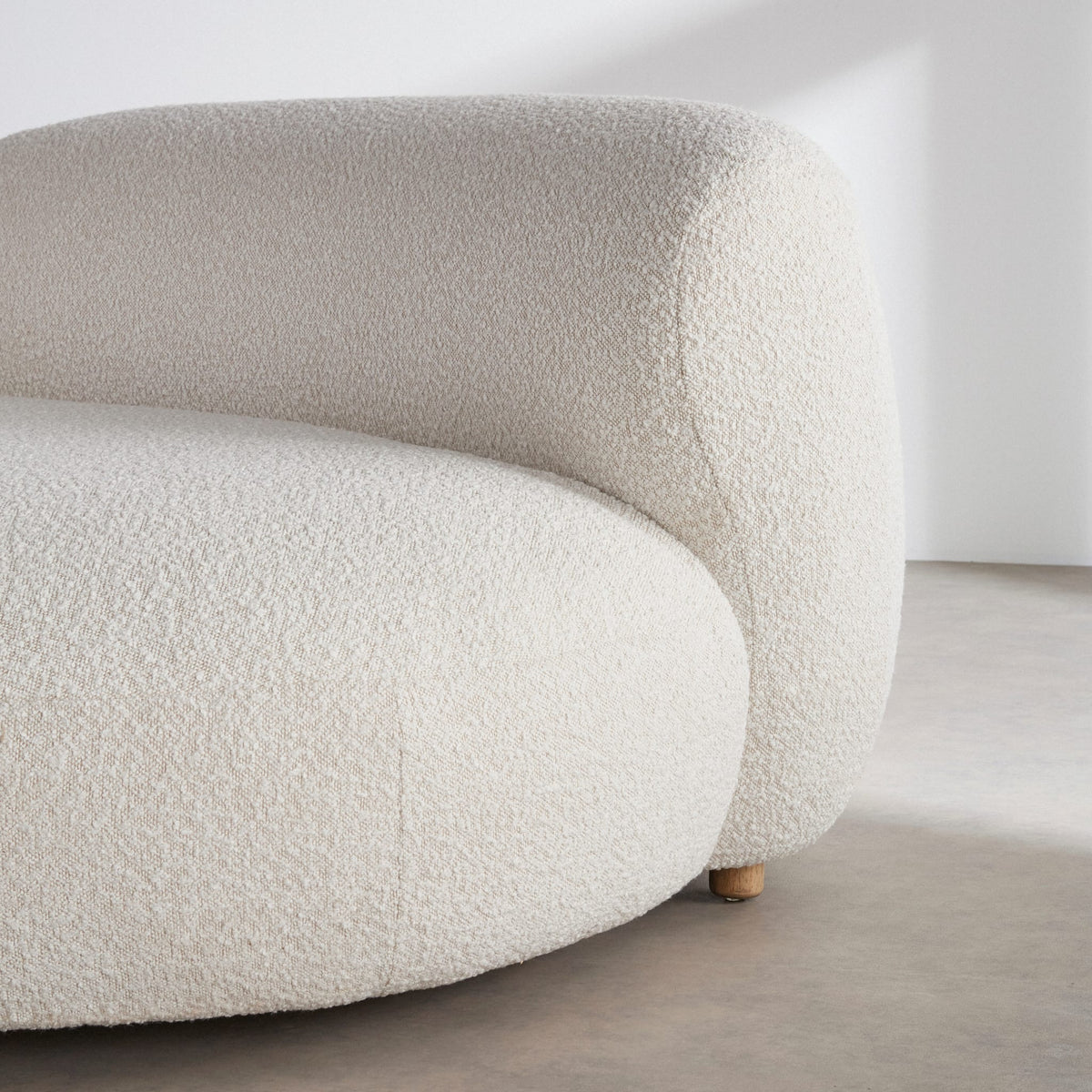 Fauteuil Arrondi Bouclette Beige - Stonic