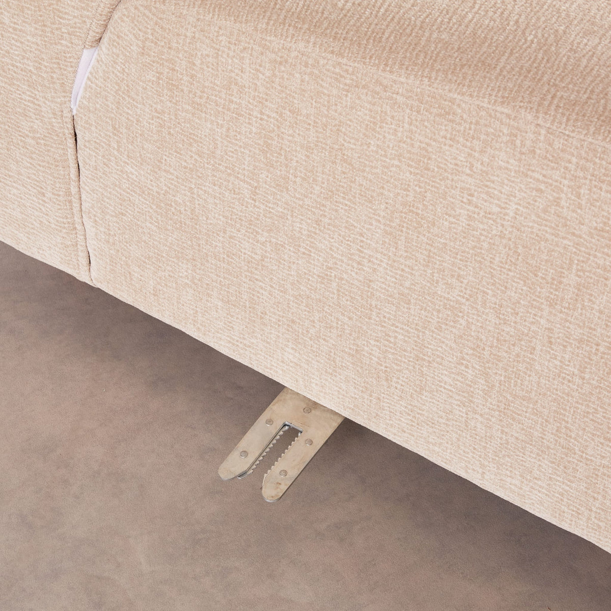 Canapé Arrondi Tissu Texturé 3 Places Beige - Crush