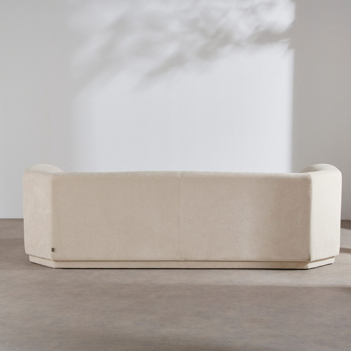 Canapé Arrondi Tissu Tramé 4 Places Beige - Gaspard