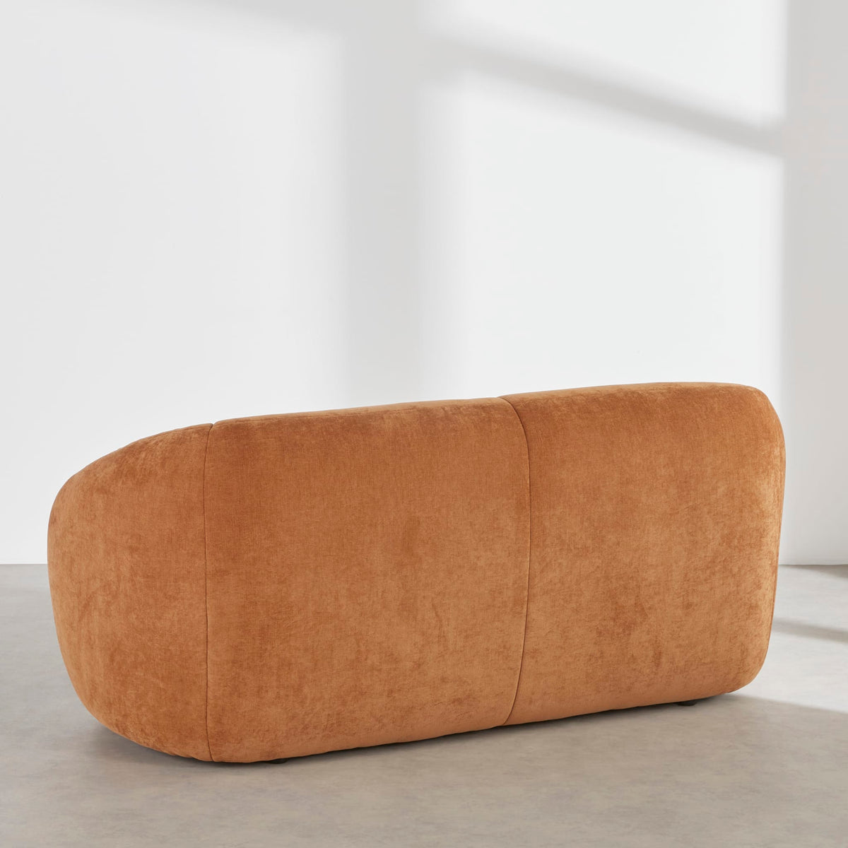 Banquette Arrondie Velours 2 Places Marron Cannelle - Bun
