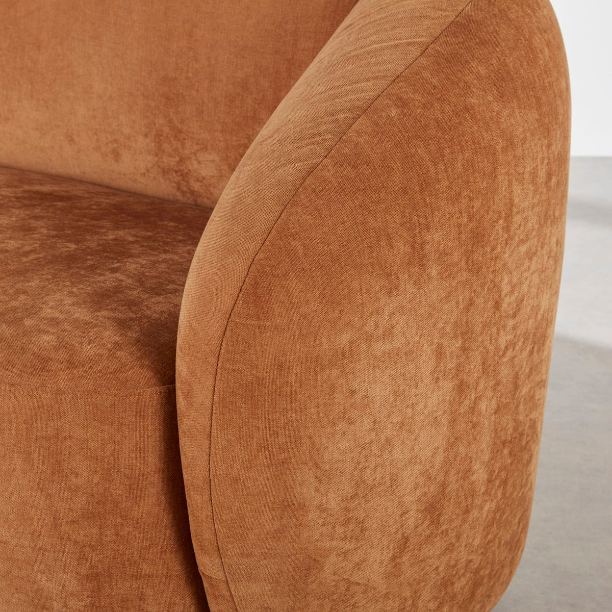 Banquette Arrondie Velours 2 Places Marron Cannelle - Bun