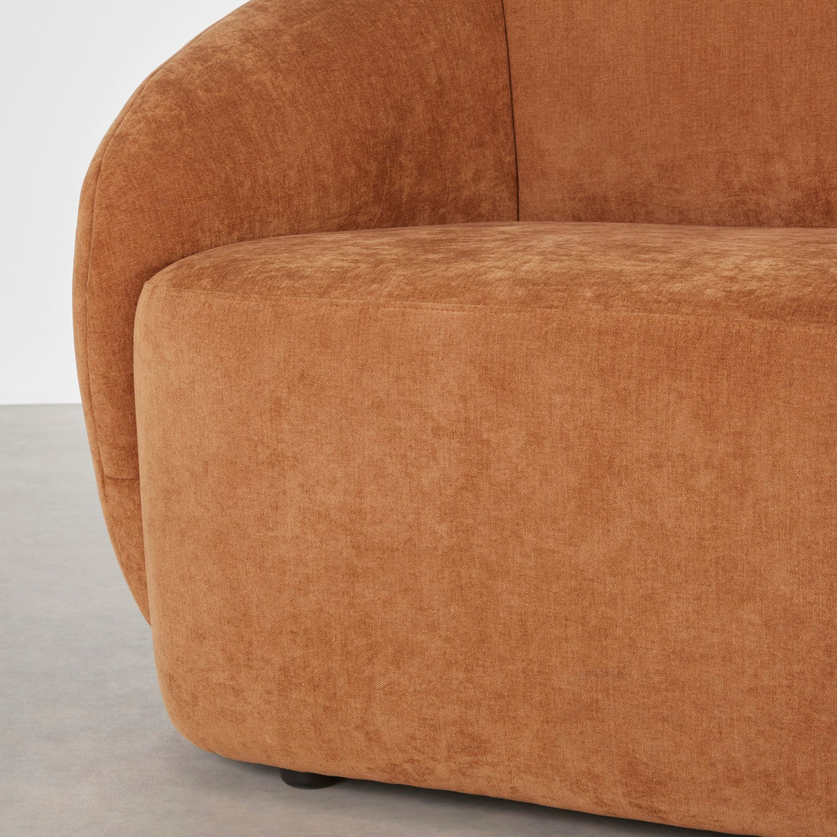 Banquette Arrondie Velours 2 Places Marron Cannelle - Bun