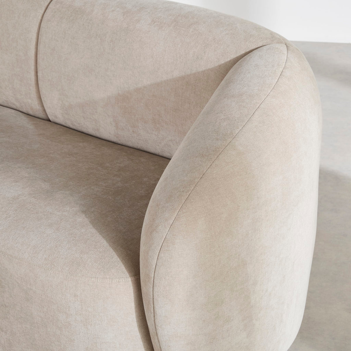 Banquette Arrondie Velours 2 Places Beige - Bun