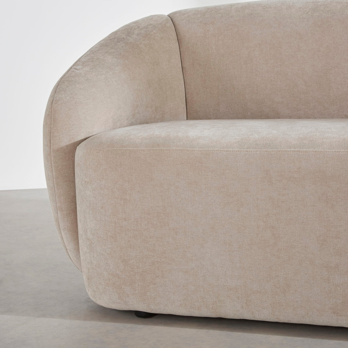 Banquette Arrondie Velours 2 Places Beige - Bun