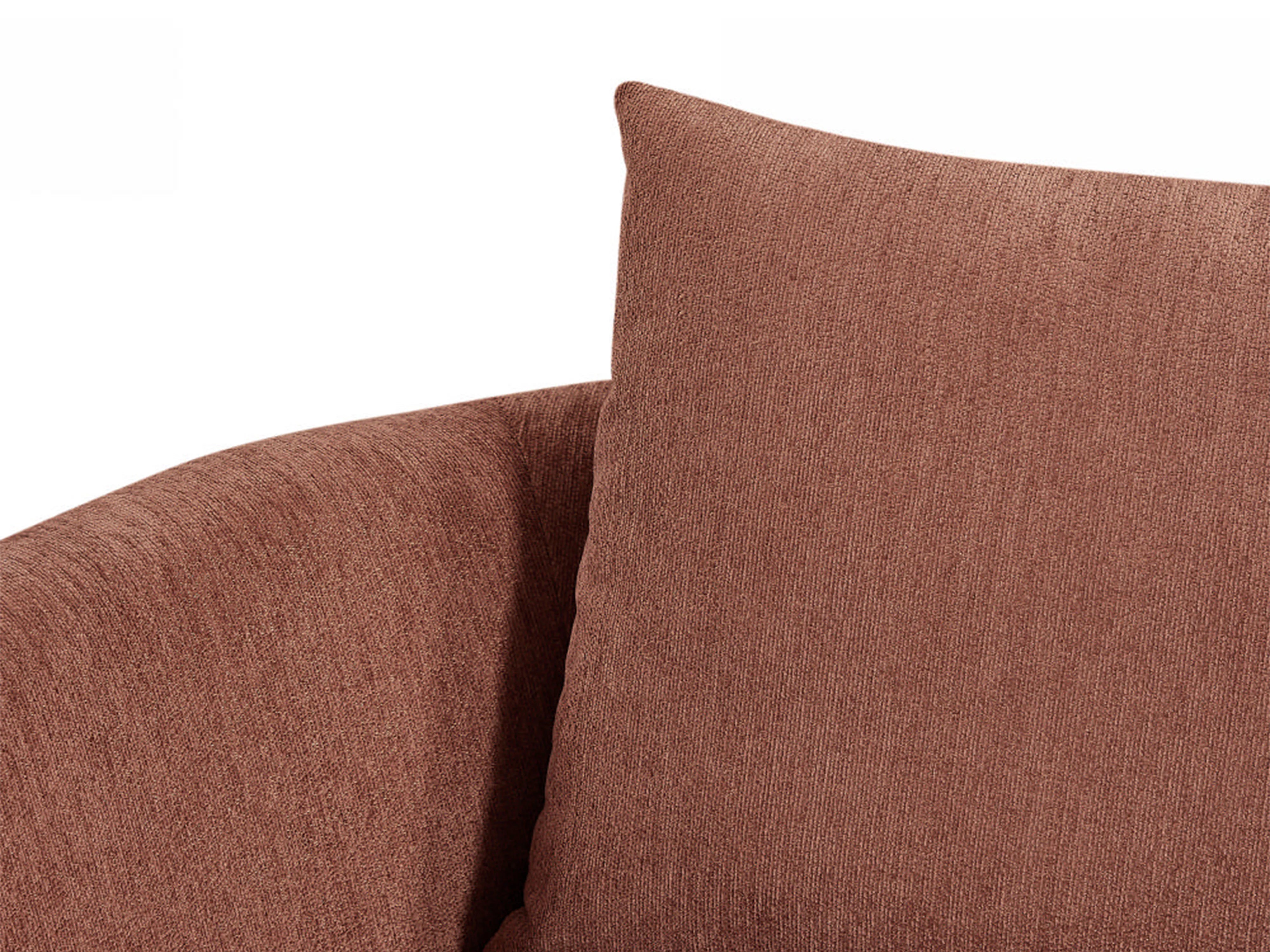Canapé Arrondi D'Angle Droit En Velours Texturé Terracotta - LOUSADO