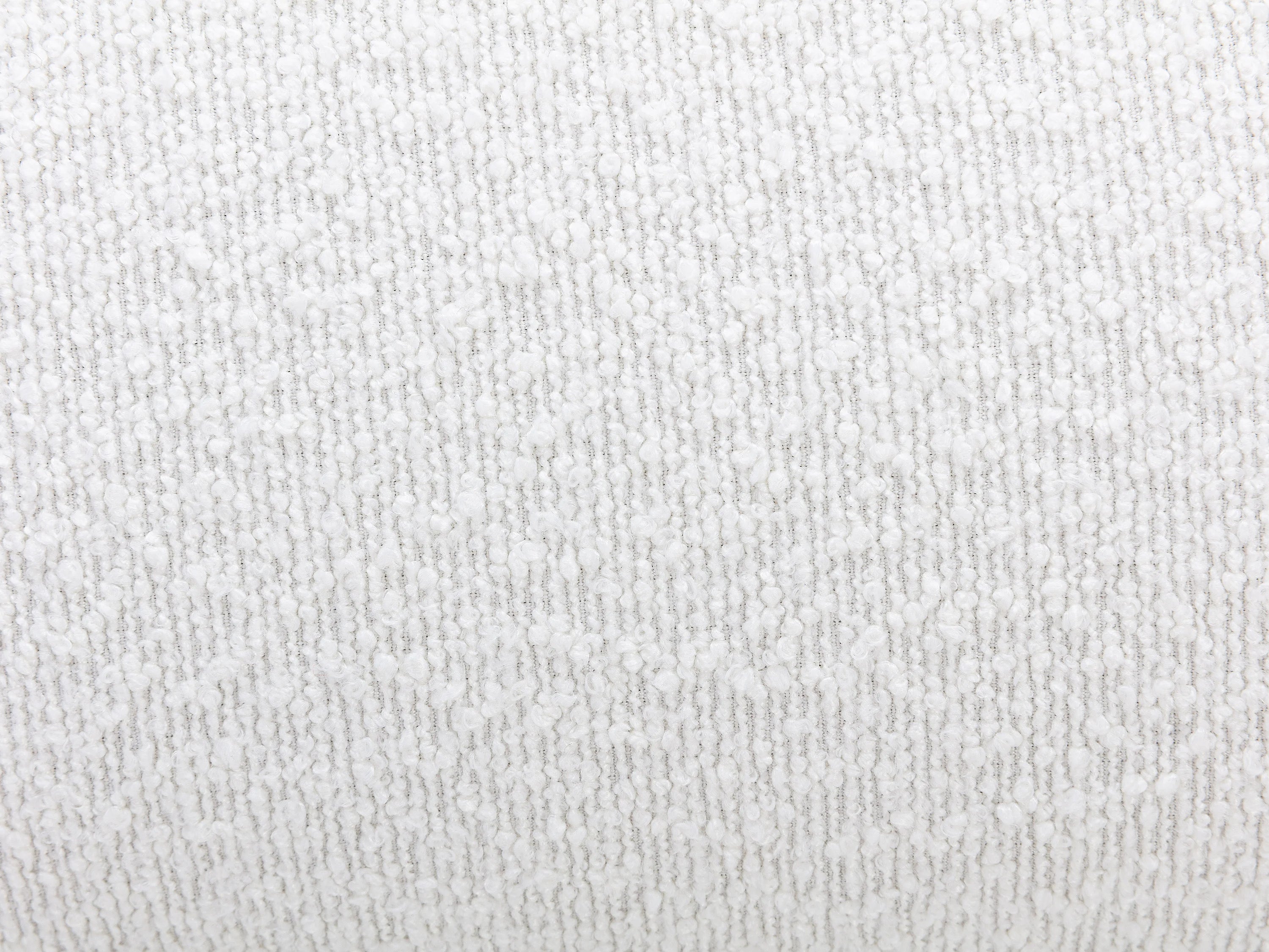 Fauteuil Arrondi Pivotant En Tissu Bouclette Blanc - POZETI