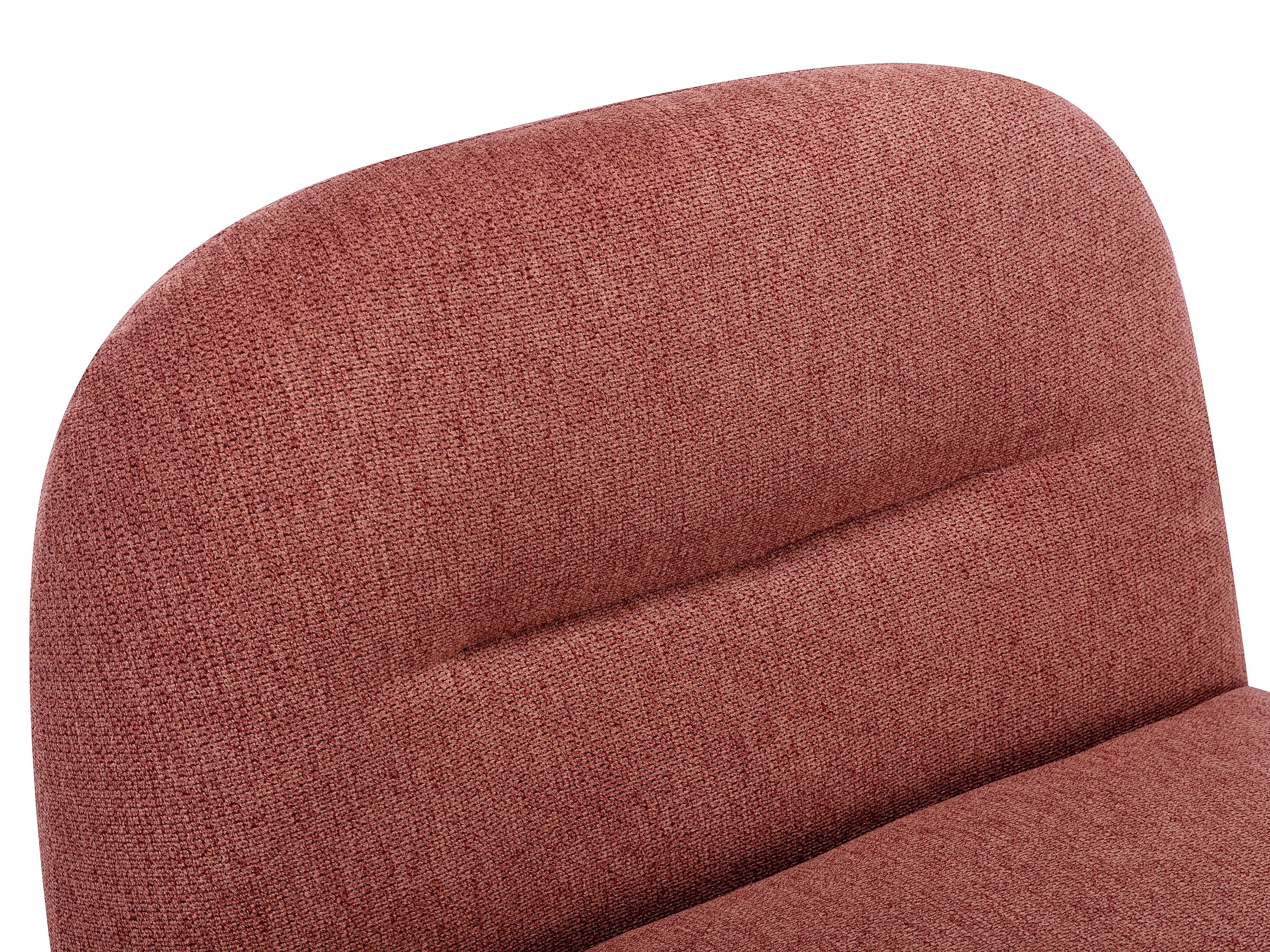 Fauteuil Arrondi Pivotant En Tissu Texturé Terracotta - POZETI